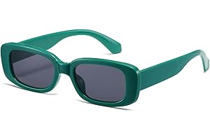 kimorn Gafas de sol rectangulares para mujeres y hombres, gafas de moda Retro a la moda de los años 90, marco cuadrado de protección UV 400 Vintage K1200