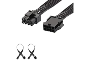 J&D 2er Pack 8 Pin PCI Express Power Verlängerungskabel, Robustes PCIe-Verlängerungskabel - 30cm