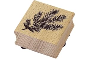 ‎ARTOZ Artoz Stempel – Holzstempel – „Tannenzweig“ – 40 x 40 mm – Motivstempel zum Kartenbasteln für Weihnachten, Einladungen, Grüße