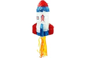 Trendario Pinata Rakete, Ideal zum Befüllen mit Süßigkeiten und Geschenken - Piñata für Kindergeburtstag Spiel, Geschenkidee, Party, Hochzeit