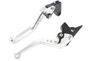YJS Embrague y palanca de freno corta para moto, aluminio CNC, ajustable, para moto deportiva YAMAHA FZ6 FAZER FZ1 FAZER FZ6R XJ6 DIVERSION FZ8 MT-07 MT-09/SR/FZ9, un par (F16/Y688) SPL077