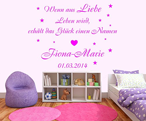 Preisvergleich Produktbild Wandtattoo - Wenn aus Liebe Leben wird - 82x59cm - Wandaufkleber Wandsticker Kinderzimmer Baby Melis-Folienwerkstatt W87