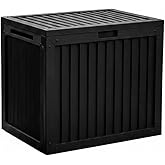 Porsima 161001-010 130LT Kilitli Organizer Kapaklı Bah&ccedil;e Balkon Kiler Sandığı &Ccedil;ok Ama&ccedil;lı Depolama Sandığı Siyah