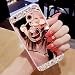 Produktbild HMTECH Huawei Mate 9 Hülle Glitzer Spiegel Silikon TPU Schutzhülle Mit [Bling Glitzer Kristall Strass Diamant Überzug BärStand Holder für Mate 9,Rose Gold Mirror with Bear Ring Stand