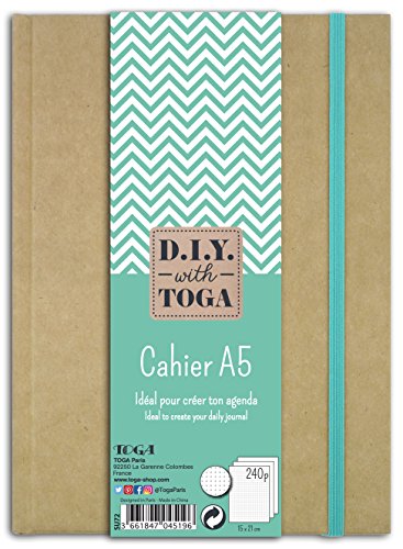 D.I.Y with Toga su72 Notizbuch Bullet Tagebuch Notizbuch Kraftpapier 15,5 x 21,5 x 1,5 cm