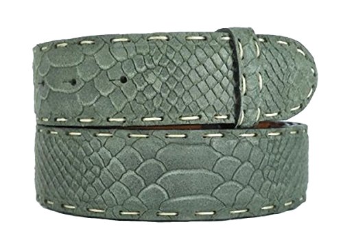 Preisvergleich Produktbild echt Ledergürtel grün, Pythonprägung, 4 cm breit, 100 cm lang