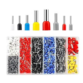 Massmot Electrical/Electronic Wire Ferrules Kit AWG23-7 Wire Ferrules Connectors Wire Terminals Assortment Insulated Ferrules Set(1200 Pcs)