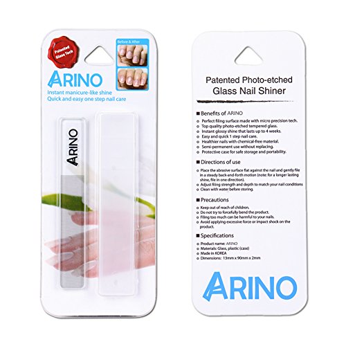 ARINO Polierfeile Nagelfeile Glasnagelfeile Patentgeschützte Feile aus Südkorea für Maniküre und Pediküre Abwassbar Transparent Muttertagsgeschenke - 6