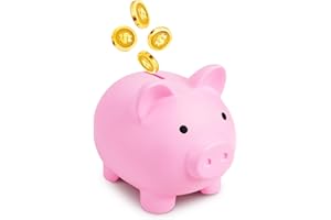 CRITIVE-SHOP Śliczna skarbonka dla dzieci, z tworzywa sztucznego, dla dorosłych, na monety, świnka, duży rozmiar, dla dziewcząt i chłopców, na urodziny, Dzień Dziecka, Boże Narodzenie, baby shower