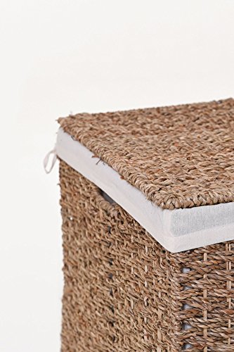 VIVANNO Große Truhe / Wäschekorb Seegras „TOP“ Natur 54cm - 3