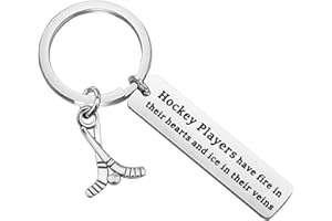 MYSOMY Hockey Player Keychain Hockey Gifts for Hockey Players Have Fire in Their Hearts and Ice in Their Veins