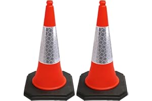 STREET SOLUTIONS UK Street Solutions - 2 x 750mm Premium Quality Traffic Safety Raod Cones - Self Weighted - Strong and Durable - with Extremely Low Centre of Gravity Orange