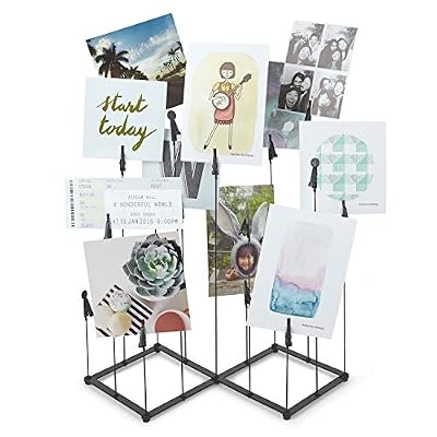 UMBRA Crowd. Porte Photos et mémos en métal noir, extensible, pour 15 photos, dimension 24x32x4.8cm plié à 32x32x18cm déplié.