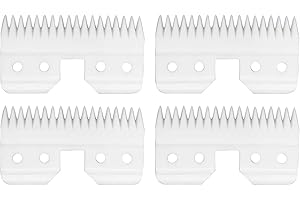 AIRERA Cuchilla móvil de cerámica de 18 dientes de repuesto de 4 Piezas para Fast Feed, Cortadores de cerámica de repuesto para mascotas/humanos, compatible con Cortadoras AG/A5 (4 Piezas, Blanco)