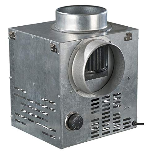 DonVentilador Ventilador centrifugo de Chimenea leña Vents KAM 125 mm 400 m3/h Termostato distribucion Aire Caliente Alta Temperatura hast 150°C