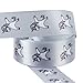 Produktbild laribbons Printed Satin Band, Dance Einhorn grau