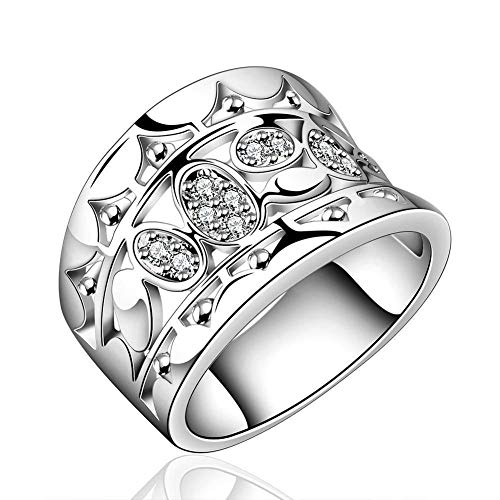 Preisvergleich Produktbild 925 Sterling Silber Kristall Ring amerikanische Größe Damen R570