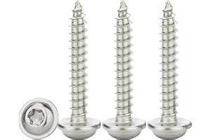 Drenky Tornillos Autorroscantes M3x18mm,50 Piezas Tornillos para Madera Torx con Cabeza de Arandela Acero Inoxidable A2 V2A Tornillos Chapa Cabeza Redonda Tornillos Roscachapas