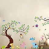 Wandtattoo Wandsticker Kinderzimmer Kind Baby Wald Baum Tiere DDS11