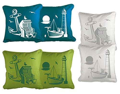 Dekokissen-Set Maritim B x H: 40cm x 40cm Farbe: weiß von Klebefieber® - 2
