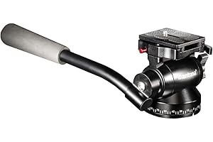 Mantona 19889 Rotule Pro Vidéo Fluide avec Base Plate 360° Noir