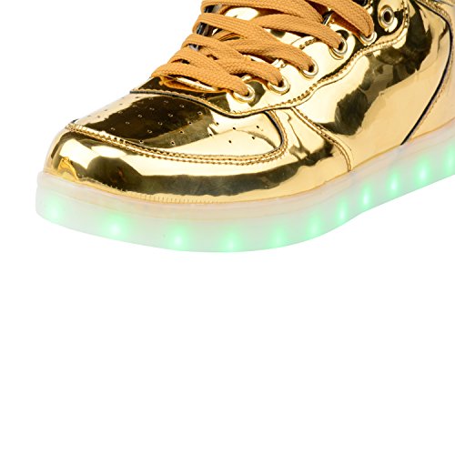 Gloria JR Frauen Mens High Top USB Aufladung LED Schuhe Blinkender Sneaker - 8