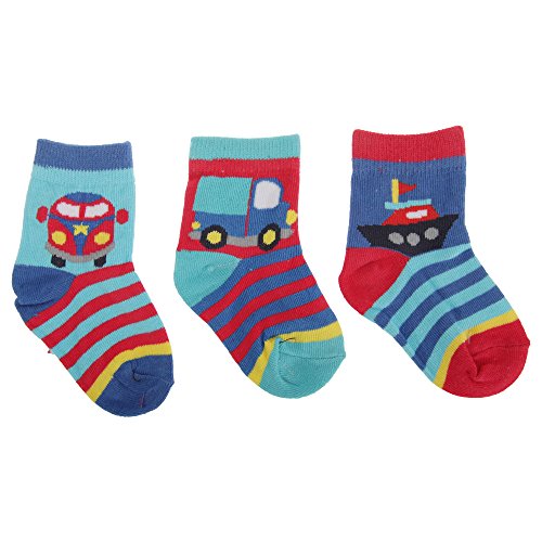 Baby Boys Helicopter/Ship Cotton Rich Socks (Pack Of 3) (UK Shoe 0-0 , Euro 0-15 (Age: 0-6 month)) (Ship)