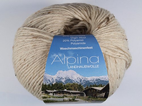 Lana Grossa Alpina Landhauswolle 010 Ecru Tweed