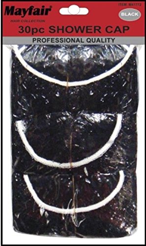 Mayfair Black Shower Caps x 30pcs (Disposable & Reusable)