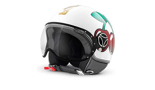 CASCO DEMI JET MOMO DESIGN: FIGHTER PACHA BIANCO CON CILIEGIA TAGLIA L :  Amazon.it: Auto e Moto