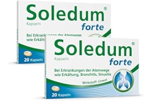 ‎SOLEDUM Soledum Kapseln forte | 2x 20 Kapseln | Erkältungskapseln mit Cineol bei Entzündungen der Atemwege wie Bronchitis