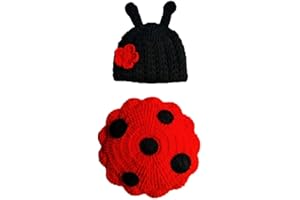 ANGEL ZYJ Disfraz de Animales Suave Infantil Hecho a Mano de Punto de Lana Recién Nacido del Ganchillo del Escarabajo Fotografía apoya la Juguetes Disfraces Ropa del bebé 0-3M