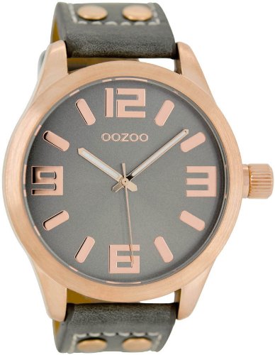 Oozoo Damenuhr mit Lederband 46 MM Grau/Rosegold C1153 Oozoo Damenuhr mit Lederband 46 MM Grau/Rosegold C1153