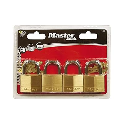 Master Lock Lot de 4 Cadenas en laiton pour cave, remise, armoire, vestiaire, 40mm avec serrure à clé