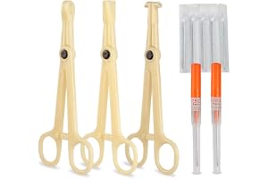 ATOMUS Body Piercing Clamp Kit for Body Piercing Navel Tongue Eyebrows Fingers Nose 2pcs 14G Catheter Puncture Needle 5pcs 16