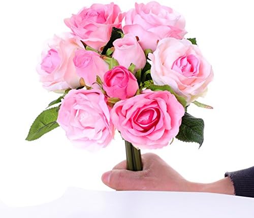 Rose bouquet wedding bouquet, Living room decoration floral table vase flower fake flower-A