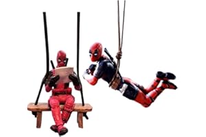 FYDZBSL 2pcs Deadpool Auto Oscillante Ornamento Deadpool Ornamenti Specchietti Retrovisori Auto Ornamento da appendere per auto carino altalena Anime Auto Decorazione Ornamento
