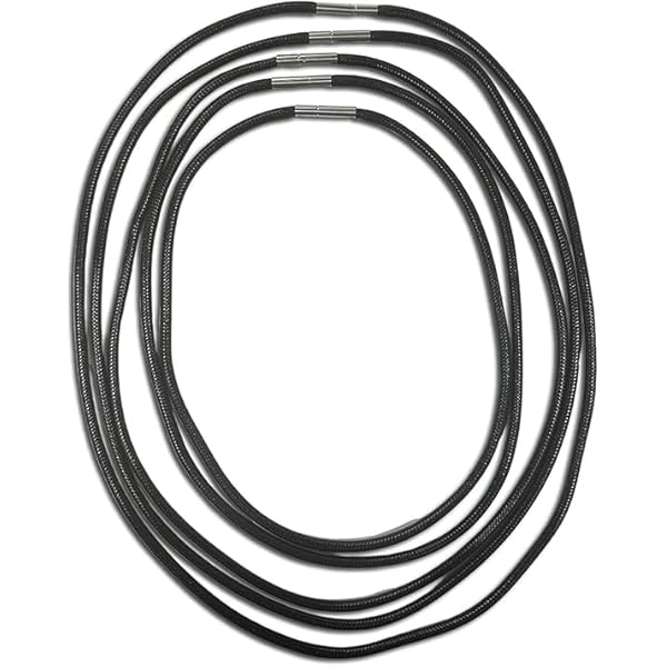 4 stuks leren kettingen voor heren, gevlochten kunstleer halsketting, leren ketting met sluiting zonder hanger, zwart voor mannen en vrouwen, 40/45/50/55 cm