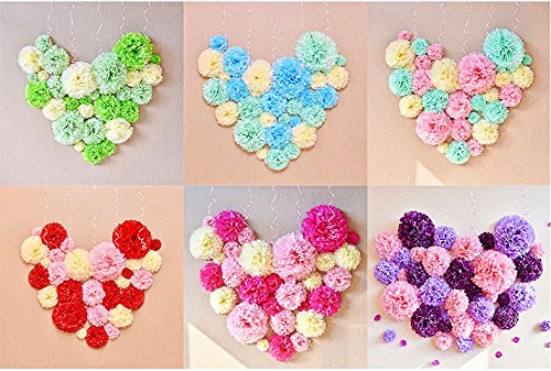 JZK® 10 x 25 cm durchmesser, Papier hängende Blume Seidenpapier Bälle Kugeln Pom Pom Poms Pompom Pompoms Pompon Pompons, Dekorationen Zubehör für Hochzeit Geburtstag Baby Dusche heilige Kommunion Graduierung Taufe Party Liefert Weihnachten Halloween Schlafzimmer etc., Orange - 7