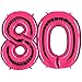 Produktbild Ballon Zahl 80 in Pink - XXL Riesenzahl 100cm - zum 80. Geburtstag - Party Geschenk Dekoration Folienballon Luftballon Happy Birthday Rosa - PARTYMARTY GMBH
