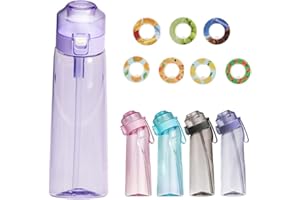 AILLSA Sports Air Water Bottle BPA Free,650ml Starter up Set Drinking Bottles with 7 Fruit Flavour Pods Scented For Flavouring 0 Sugar, 0 Calorie (purple)