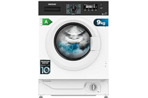 Cecotec Lavadora 9Kg Integrable Bolero DressCode 940 BI Inverter A. 1400RPM Máximas Regulables, 16 Programas, Bajo Consumo, Motor Inverter Plus, SteamMax, Delay Start, Aclarado Extra