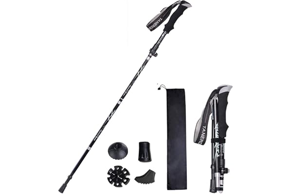 XDSP Bâton de Marche Pliable, Bâton de randonnée, Liège Respirant Poles Trekking Antichoc Antidérapant Bâton, Antichoc,Antiderapant pour Marche Nordique, Alpinisme, Ski, Trekking