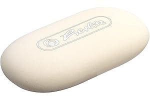 Herlitz Gumka do Ścierania | Ołówkowa Owalna do Wycierania | Do Mazania Grafitu Szkoły Biura | Wyprawka Szkolna | Komfortowe i Gładkie Zmazywanie | Gumka do ołówka | Praktyczna Blister Biała