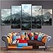 Produktbild Meaosy Leinwand Wandkunst Bilder Home Decor 5 Stücke Drachen Skyrim Gemälde Für Wohnzimmer Modulare Drucke Plakatrahmen-10X15/20/25Cm