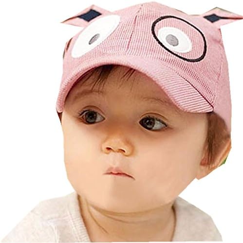 FALAIDUO Kids Boys Girls Cute Cartoon Dog Beret Hat Sun Hat Baseball Cap for 1-3 Years (Red)