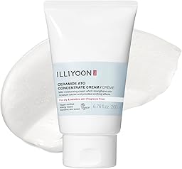 Illiyoon Ceramide Ato Concentrate Cream | Moisturizer for Dry & Sensitive Skin, 100hr Lasting Hydration, For Face & Body, Gentle for Infants, Moisture Barrier Repair, Vegan Certified, 6.76 fl.oz.