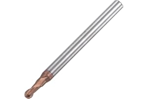 sourcing map Ball Nose End Mill 1.5mm Tip Radius Solid Carbide AlTiSin Coated CNC Router Bits 2 Flute Spiral Milling Cutter HRC55 with 4mm Shank 50mm (2-inch) Length