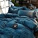Produktbild RESUXI Teddy Fleece Bettwäsche Set, Winter Verdickung Warm Falais DREI/Vier Sätze Bettwäsche, Fleece Bettwäscheset Doppel, King Size Bettwäscheset@S_1.5m Bett (3 Teile)