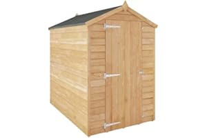 WALTONS EST. 1878 WALTONS | Wooden Overlap 6 x 4 Apex Windowless Storage Shed | Apex Roof | 7mm Overlap Cladding | Wooden Garden Storage Shed | 10 Year Anti Rot Guarantee | 6 x 4 6ft 4ft